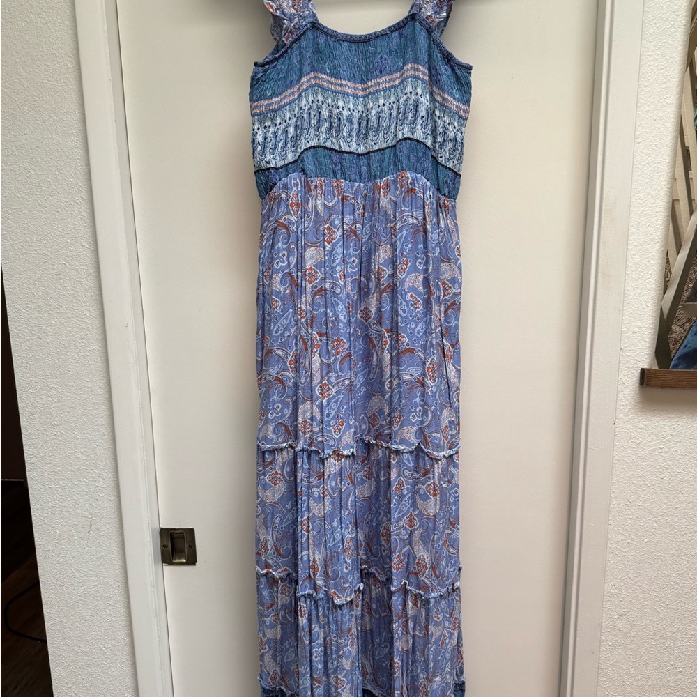 Like NEW DAVI & DANI Blue Sleeveless Maxi Sundress